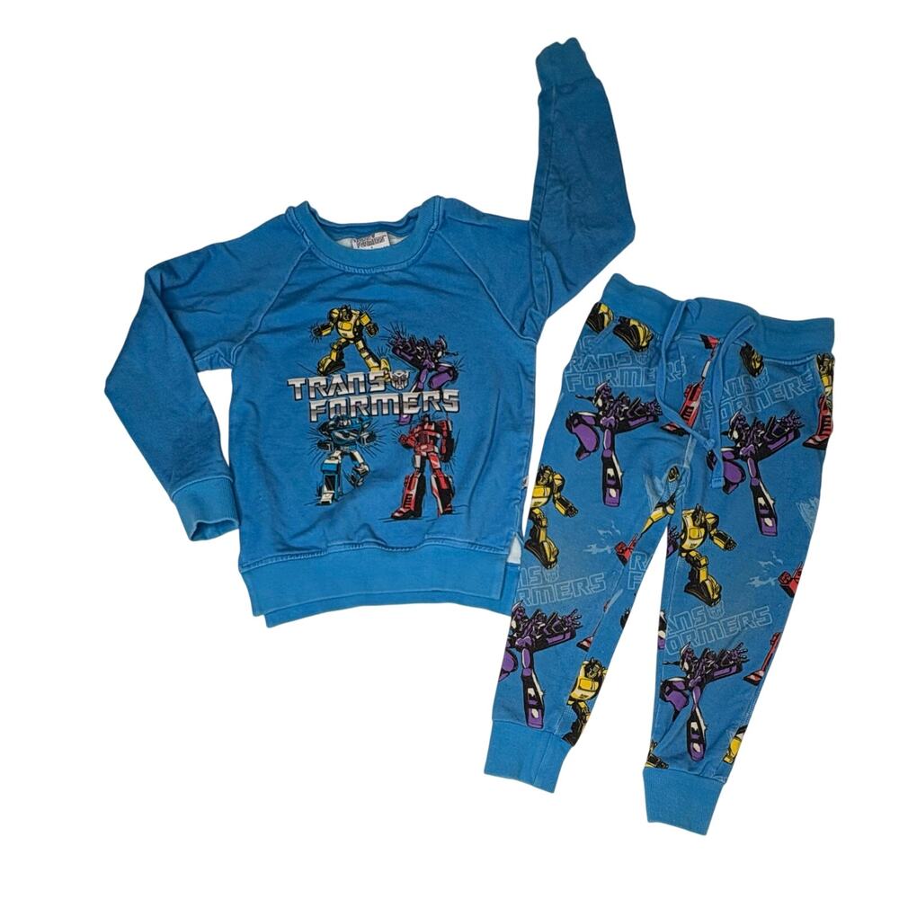 Bums & Roses Transformers 2pc Bamboo Pants Outfit‎ 2T Blue Super Soft Jogger